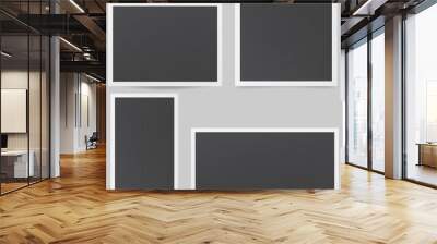 Mockup of frames in retro style. Black photo frames. Wall mural