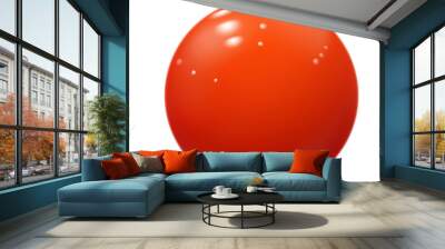 Realistic red ball. Glossy sphere isolated on white. Wall mural