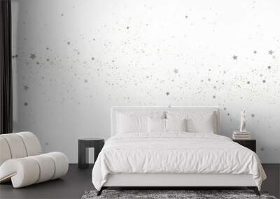 Silver gold stars confetti. Wall mural