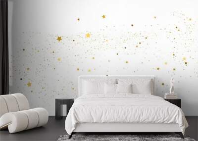 Silver gold stars confetti. Wall mural