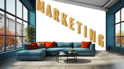 The word MARKETING written in the isometric alphabet. Wall mural