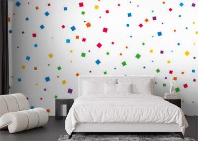 Wedding Rainbow Square Confetti Wall mural