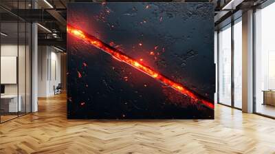 Abstract background red and black with glowing red-hot steel  Wall mural