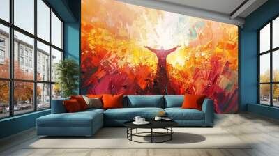 abstract painting of faith and religious and god Wall mural