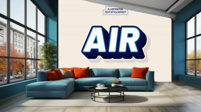 Air Blue Text Style Effect Wall mural