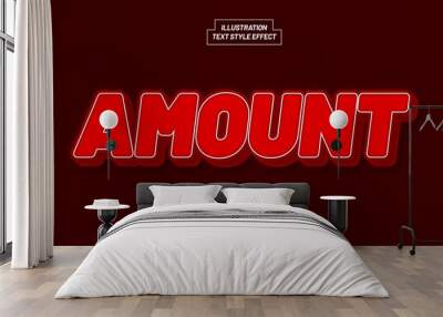 Amount 3D Bold Text Style Effect Wall mural