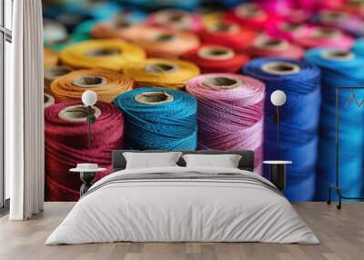 colored cotton thread, thread in paper tube Wall mural