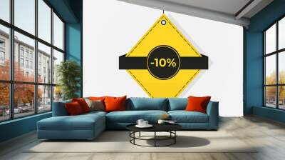 Discount sale tag 10 off label vector Wall mural