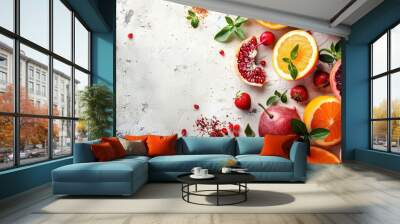 Proper nutrition banner copy space background healthy food diet menu vegetables fruit fresh Healthy lifestyle Wall mural