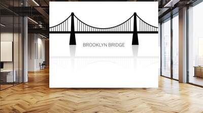 vectorized and stylized illustration of the brooklyn bridge Wall mural