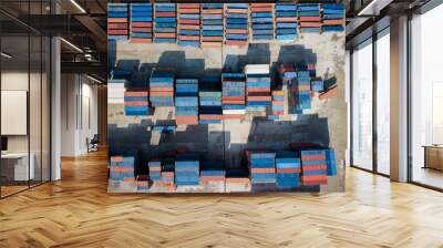 Top view of container Wall mural