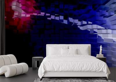 Blue abstract background with square and partners Wall mural