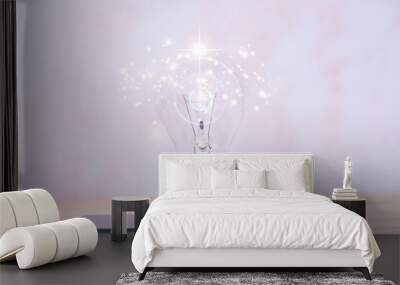 ight bulb and business growth concept, technology innovation, new ideas in the future concept Wall mural