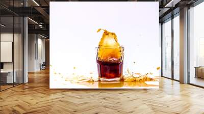 splash in glass isolated on white background Wall mural