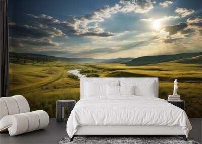 A vast expanse of grassland Wall mural