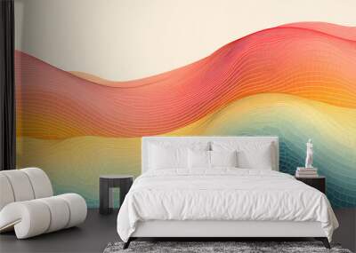 minimalism line art curve linked smoothly illustration painting decorative painting Wall mural