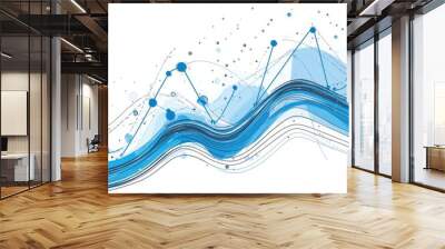 Stunning Business Report Background with Hand Drawn Line Style and Baby Blue Lines A Vibrant and Creative Visual. Showcasing Professionalism and Artistry. Wall mural