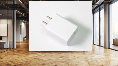 USB charger plug in white background Wall mural