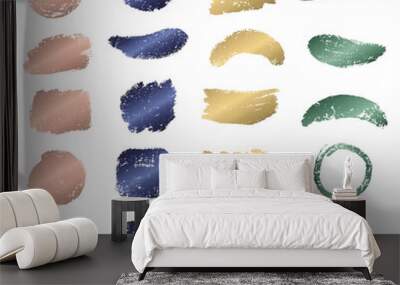 grunge brush stroke with metallic color collection Wall mural