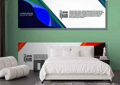 Collection blue green and red horizontal business banner set vector templates. Wall mural