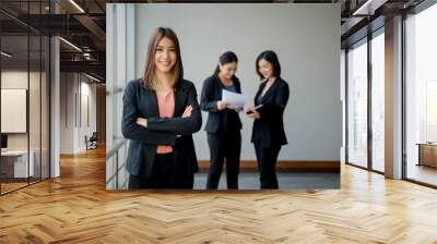 Group of business people working together as a team Wall mural