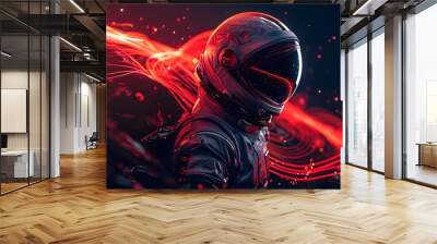 Futuristic Astronaut in Digital Art, To convey a sense of innovation, exploration, and futuristic design concepts through digital art Wall mural