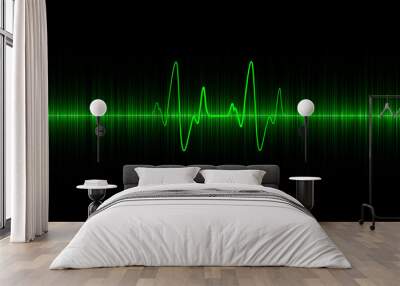 green sound wave background Wall mural