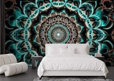 African patterns, the tribal pattern is intricate and complex, digital art wallpaper background isolate. Wall mural