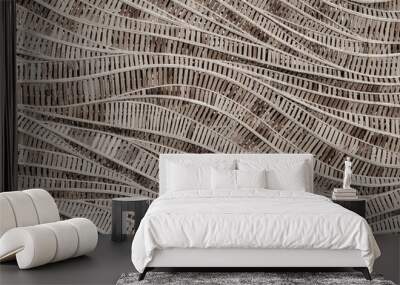 nature background of brown handicraft weave texture bamboo surface Wall mural