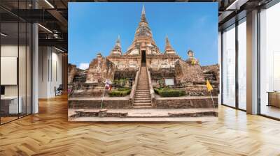 old Temple at Wat Yai Chai Mongkol Wall mural