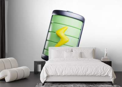 3D rendering, environmentally friendly green battery Wall mural