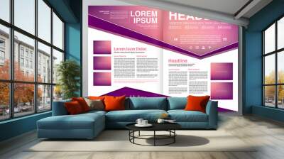 brochure design two pages a4 template. Wall mural