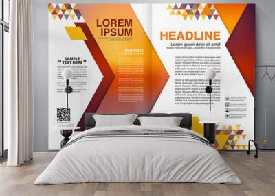 brochure design two pages a4 vector template Wall mural