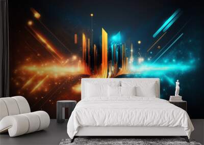 Futuristischer digitaler Hintergrund im neuen Style, ai generativ Wall mural