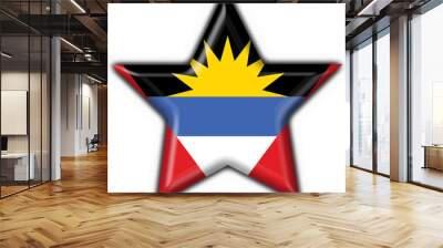 Antigua & Barbuda button flag star shape Wall mural