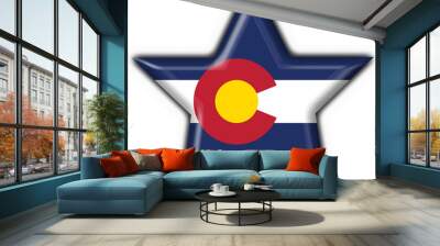 Colorado (USA State) button flag star shape Wall mural