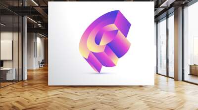 3D Colorful Letter G Logo Design. Modern and Abstract G Logo or Icon Wall mural