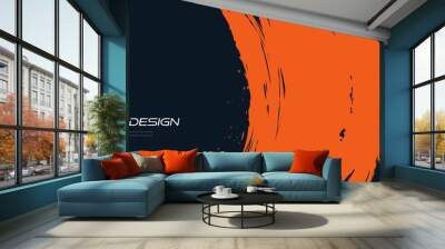 Abstract Blue and Orange Grunge Background. Brush Stroke Illustration for Banner. Scratch and Texture Elements For Design Wall mural