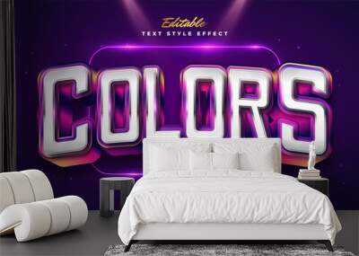 Bold Colorful Text Style with Curved Effect Wall mural