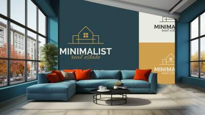 Minimalist Real Estate Logo Design with Linear Style Wall mural