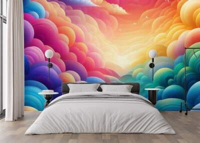 background with balloons Wall mural