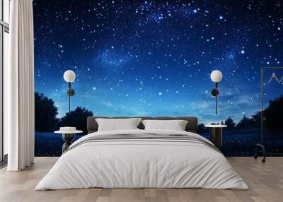 a starry night sky with twinkling stars Wall mural