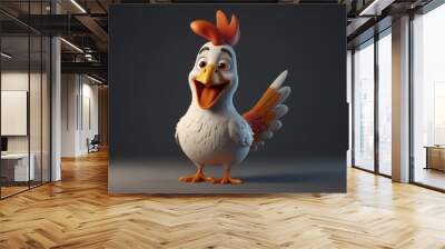 funny slapstick energetic chicken stylized 3d animation cartoon Wall mural