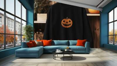 halloween black shirt mockup Wall mural