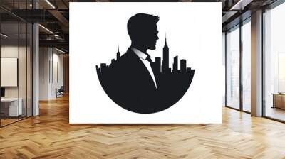 logo silhouette dhomme noir entrepreneur Wall mural