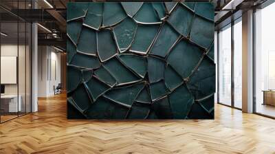 pane of broken 2 way mirror glass Wall mural