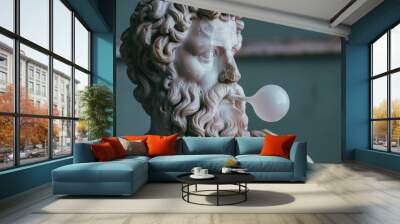 Ancient Sculpture Blowing a Bubble Wall mural