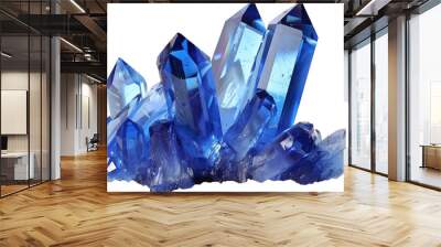 blue crystal clear crystal isolated on transparent background Wall mural