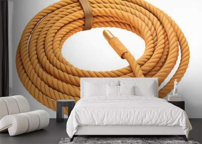 Closeup of a Brown Twisted Rope Wall mural