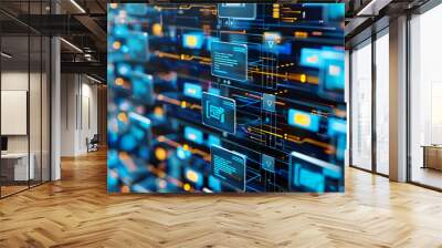 Digital interface of a document management system showing a database and folder structure Wall mural